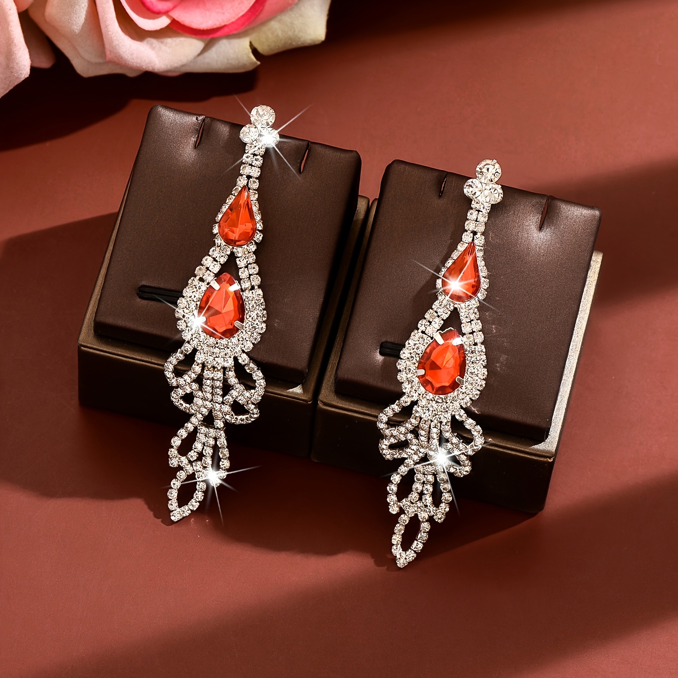 Women's Rhinestone Chandelier Teardrop Drop Earrings