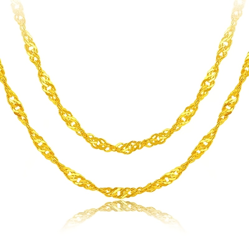 Women's Vintage Twist Herringbone Chain Necklace — Elegant Accessory