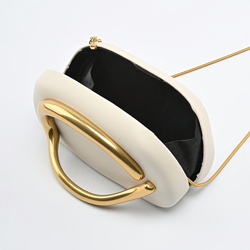 FOREVER MIYIN Women's Elegant Vintage Handbag with Magnetic Closure & Golden-Tone Hardware - Mini Purse with Detachable Chain Strap, Golden-Tone Handle, Credit Card Slots & Coin Pocket - Burgundy/Black/White Luxury Clutch for Everyday & Formal