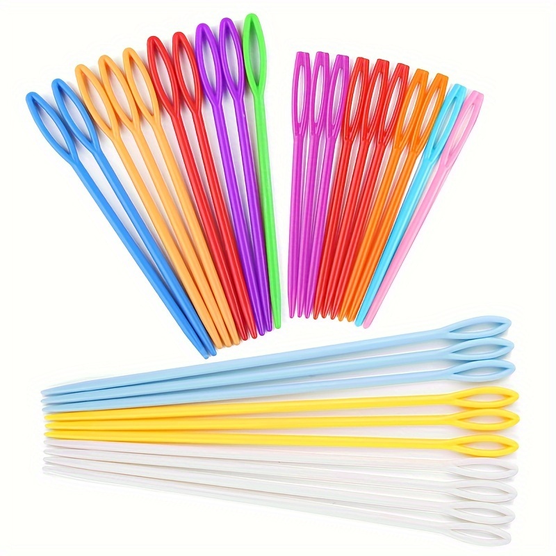 

30-piece Large Eye Plastic Needles Set - Safety Weaving & Yarn Crafting Tools For Creative Projects