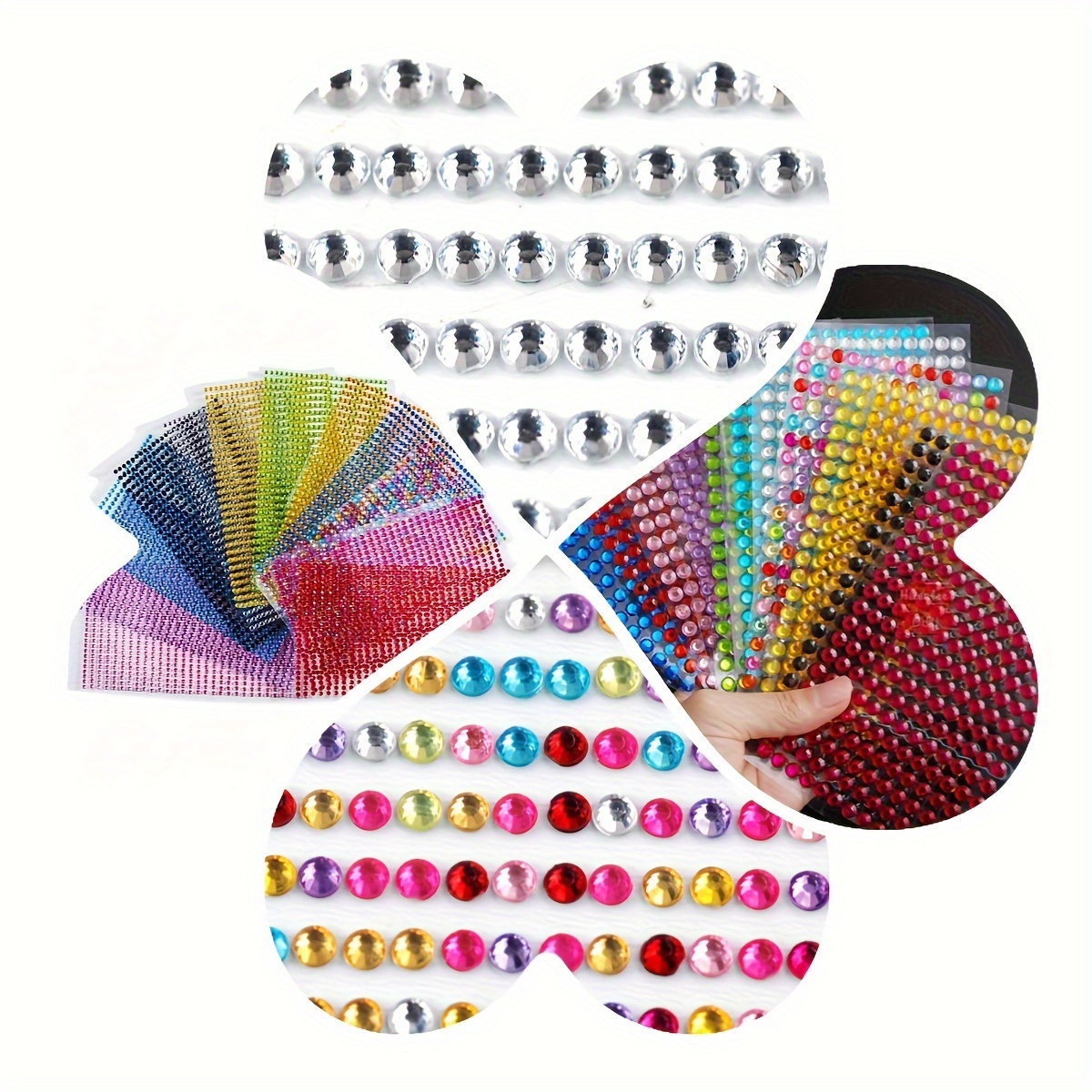 

750pcs Self-adhesive Stickers - 3mm Gemstone Decals For Nail Art, Crafts, Photo Frames & Greeting Cards