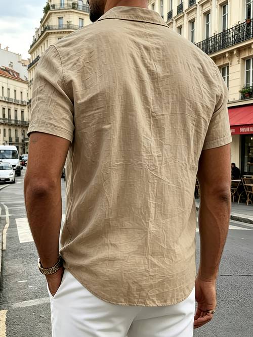 set da 4 magliette henley a maniche corte in lino da , 4 pezzi, tessuto confortevole e traspirante, design con sul , per il tragitto giornaliero, attività allaperto, e , vestibilità regolare e traspirante, per , lescursionismo