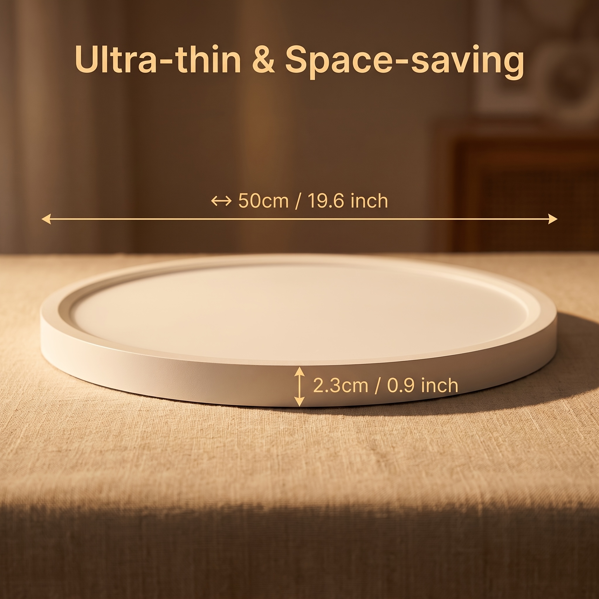&ben 44w Ultra Thin Round Mount Led Ceiling Light, 3-in-1 Adjustable Color Temperature, 2.3cm Slim Narrow , Non-glare Flush Mount Lamp For Bedroom, Hallway, Study
