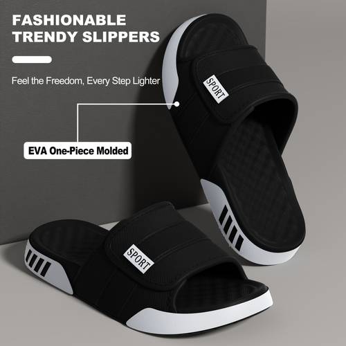 mens and womens comfortable slippers non slip quick dry sole bathroom and home dual use eva material casual shoes wear unisex grid insole solid mens and womens casual slippers