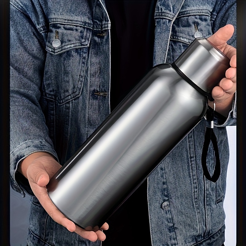 

2000ml Stainless Steel Vacuum Insulated With Lid & Filter - Large Capacity, Leak-proof Travel Mug For Drinks, Portable Sports Cup, Ideal Business Gift, Insulated Mug