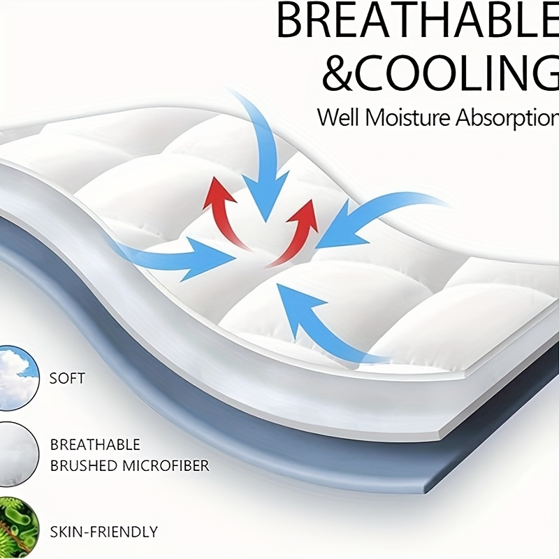 10cm Single/Double/King Size Mattress Protector - Hotel Quality Soft, Comfortable, Breathable, and Quilted Design, Microfiber Mattress Cover - Easy to Install with Shoulder Straps, Hypoallergenic, Washable