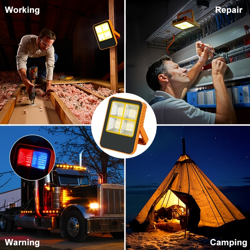 Portable Charger & Flashlight with USB Fast Charging, 1200mAh Solar Camping Light, 5 Lighting Modes, Emergency Power Bank Suitable for Outdoor, Hiking, Power Outages, Compatible with Smartphones & Tablets