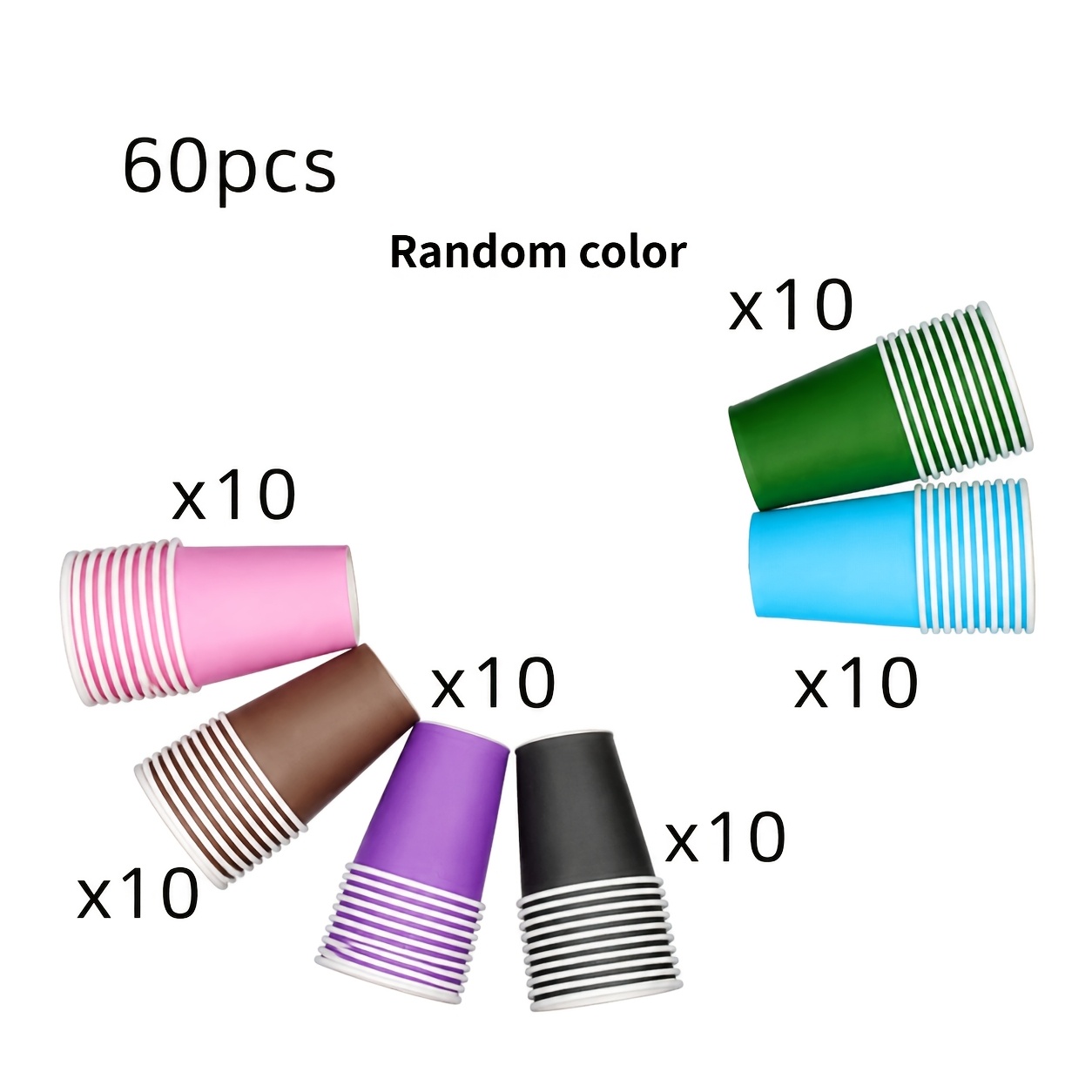 Image of 60pcs Random Color Ounce Disposable Paper Cups Party Cups Cups For Party, Diy And Holiday, 6 Colors For Halloween、christmas