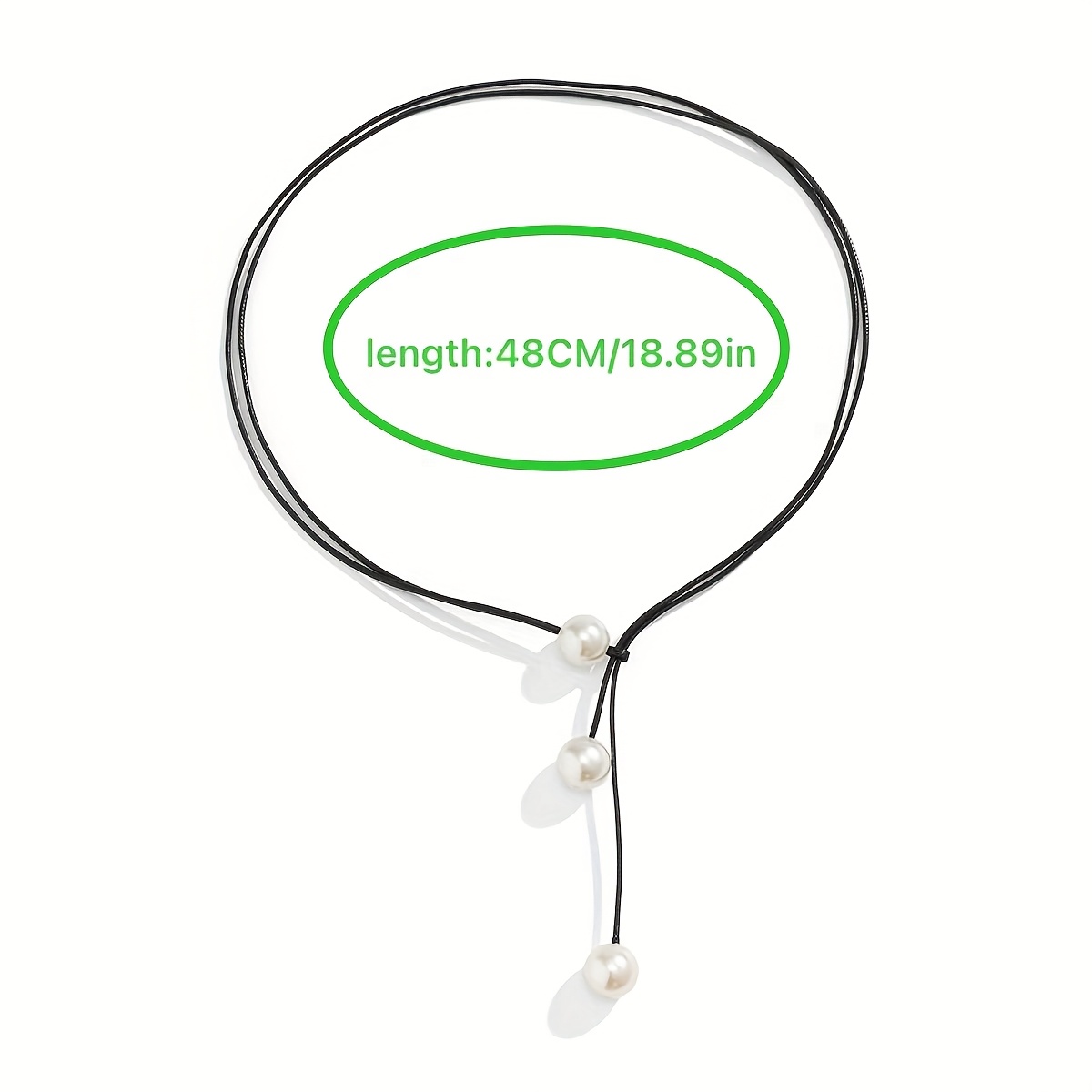 Double Layer Waxed Thread & Artificial Necklace Minimalist for Women