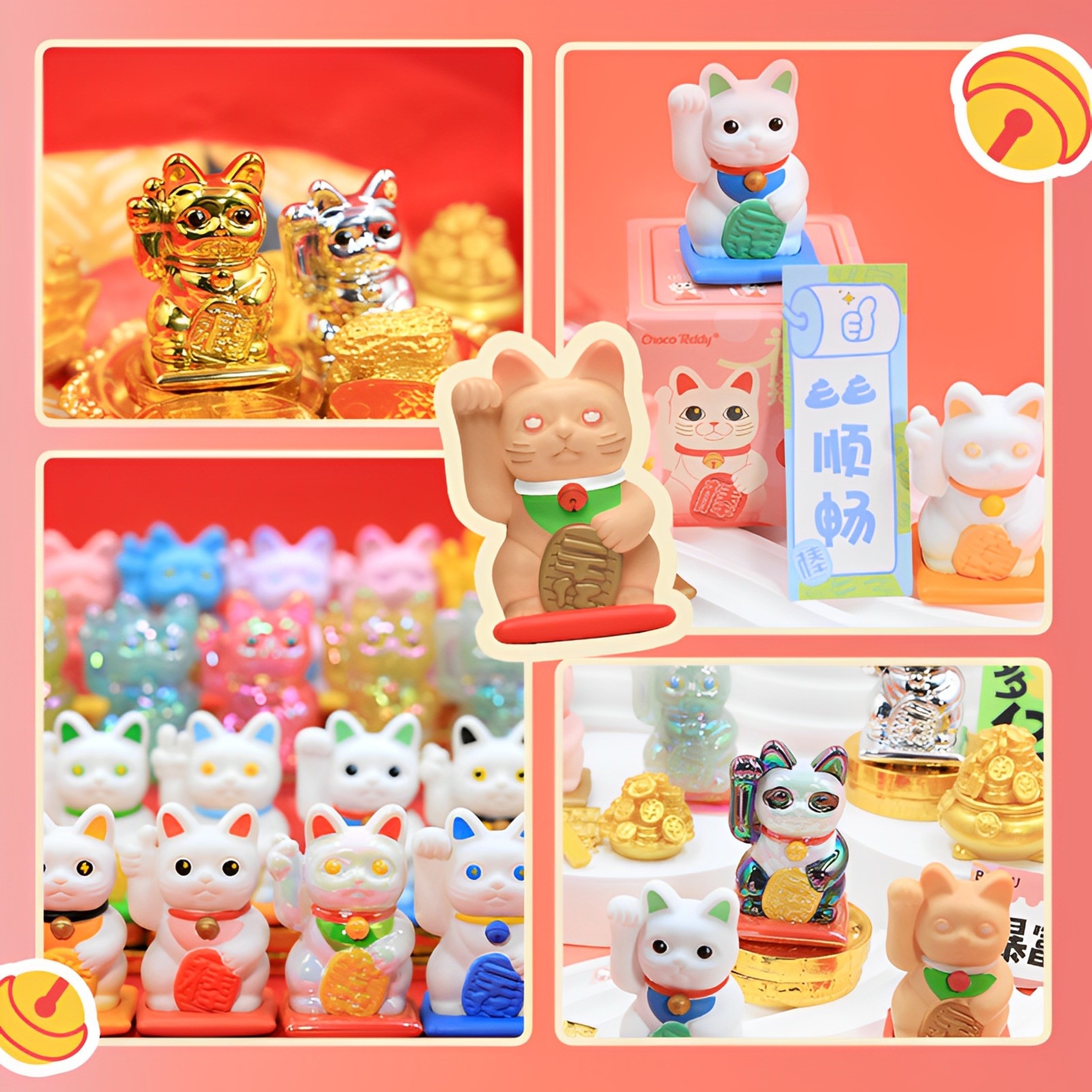 

Lucky Cat Maneki Neko Blind Box Set, Fortune Feng Shui Decor, Plastic Novelty Collectible Figurines, Mystery Desktop Ornaments, Cute Cat Figures For Adults, Set Of Assorted Styles - 14+ Years