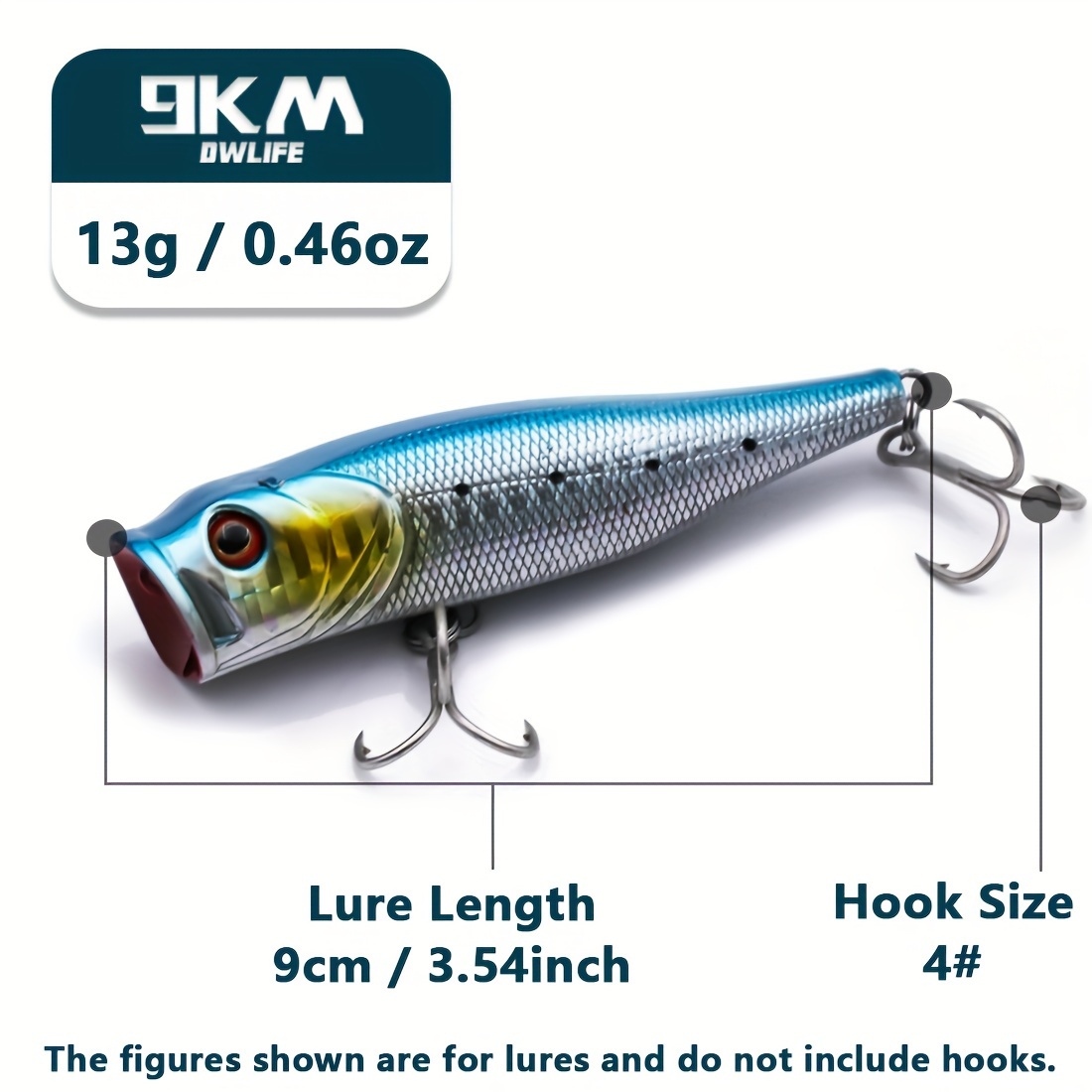 9km Topwater Popper Saltwater Fishing Lure Treble Hook Surf - Temu