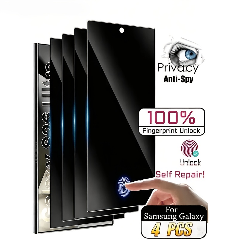 TEMU Lot de 4 films de confidentialité en céramique dépolie pour Samsung Galaxy S26 Ultra S25 Ultra S24 Ultra S26 S25 S24 S23 S22 S21 FE, protecteur