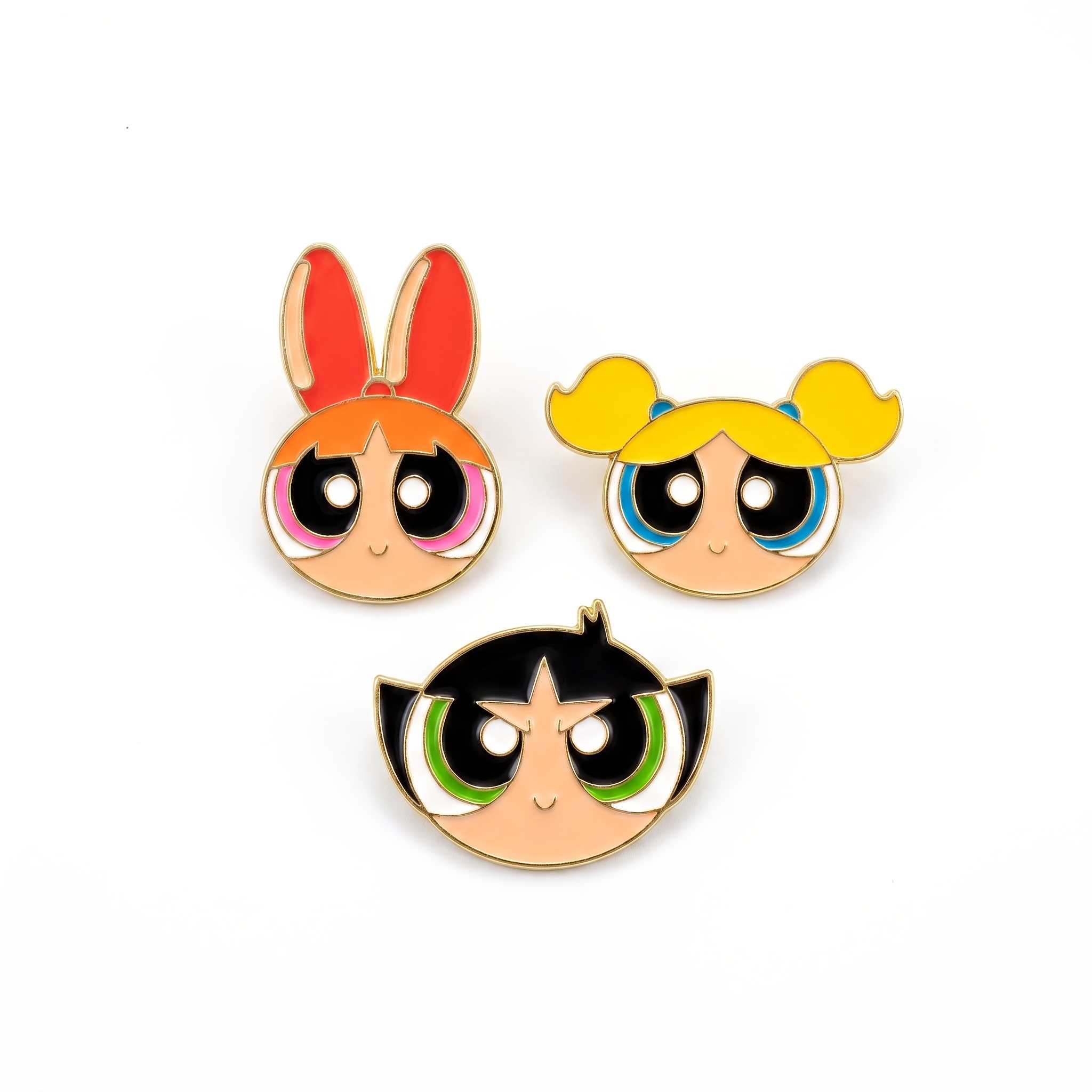 TEMU 3pcs/set The Powerpuff Enamel Pin Fashion Cute Decorative Pins Ornaments Lapel Bag Badges Gifts