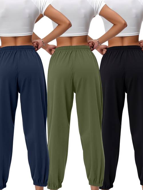 the 2025 new 3pcs loose high waisted and linen pants 9 inch pants wide leg unisex pants with pockets for convenient going out casual trousers with a loose fitting waist
