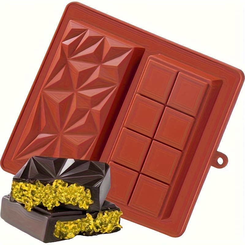 

Silicone Chocolate Bar Mold Set With Filler Groove - 1 Piece, & Clean, , Safe For Dishwasher, Oven, Freezer - Large Making Kit