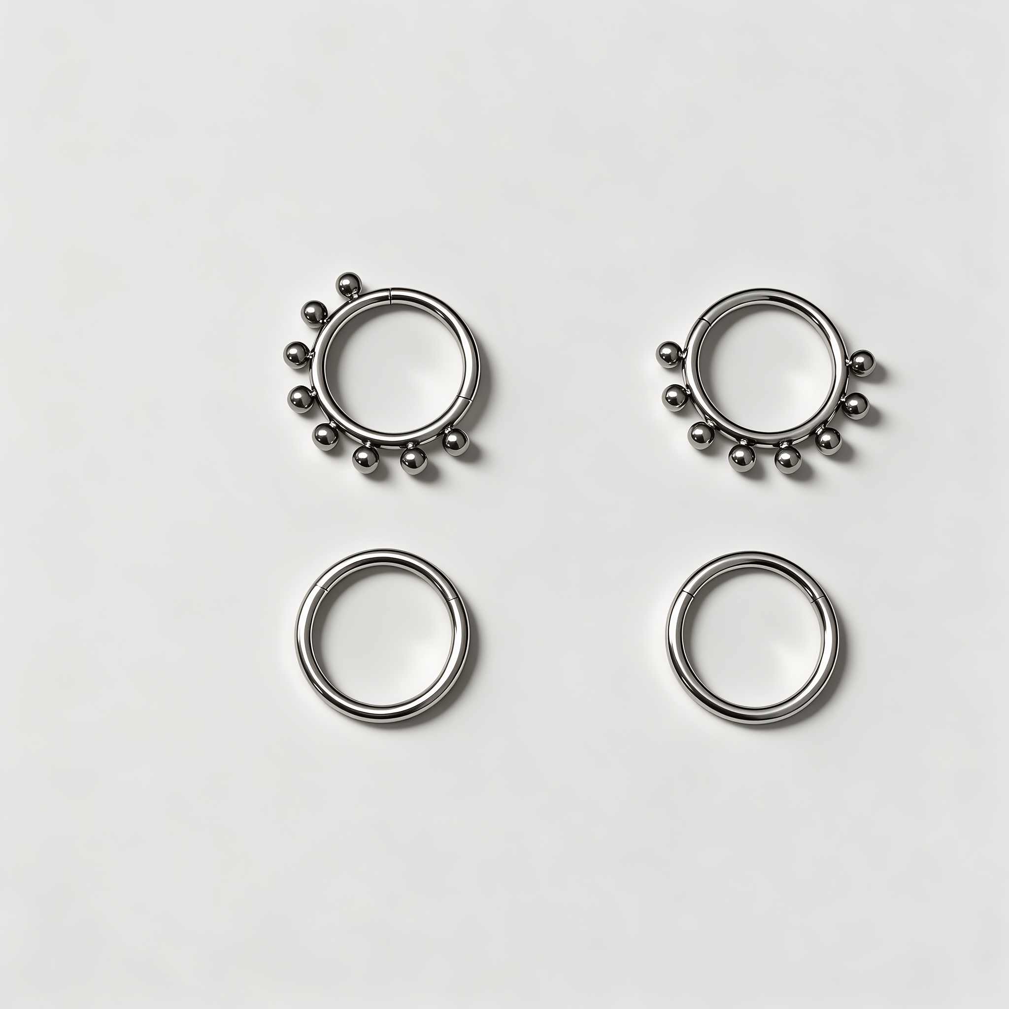 4pcs Multi-purpose Plain Hoop Earrings/Nose Rings Set