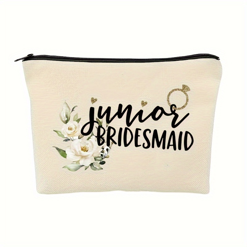 

Junior Bridesmaid Gift, Junior Bridesmaid Makeup Bag Cosmetic Bag, Bridal Party Gifts