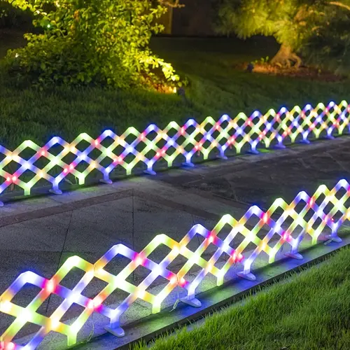 8pcs solar led fence light diamond style length 118 inches height 11 inches suitable for courtyard pool and lawn decoration ideal for new year and christmas celebrations