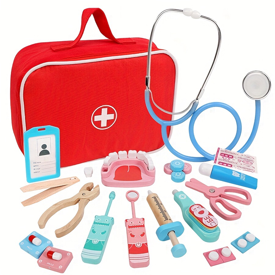 

1set Doctor Role Play Set Wooden Toys Doctor's Kit Play Set Christmas, Gift