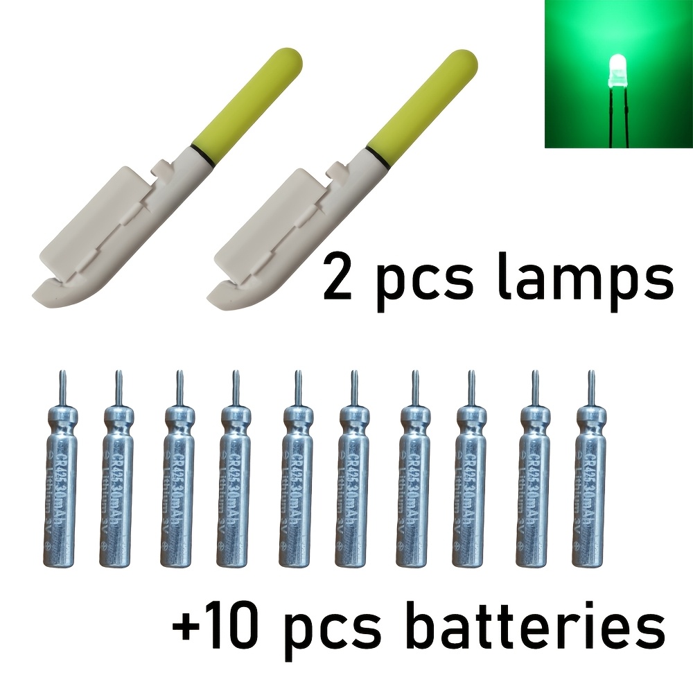 Night Fishing Led Tip-up Light Set, Energy-efficient And High-brightness, With Replaceable Batteries - 2 Tip-up Lights + 10 Batteries