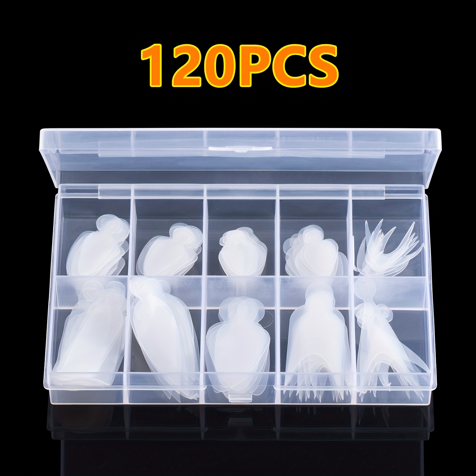 120pcs Molds, 10 Different Styles, 12pcs Each, Are High-toughness Reusable Nail Tools That Can Create A Of Exquisite Nail Designs