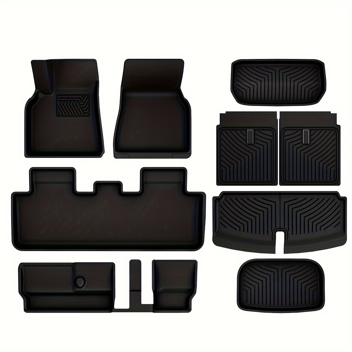 

3pcs/ 9pcs Floor Mats For Tesla 2024 2023 2022 2021 2020 7-seat, All Weather Protection Car Mats Tpe Cargo Liner Floor Mats And Cargo Trunk Mats Accessories Full Complete Set