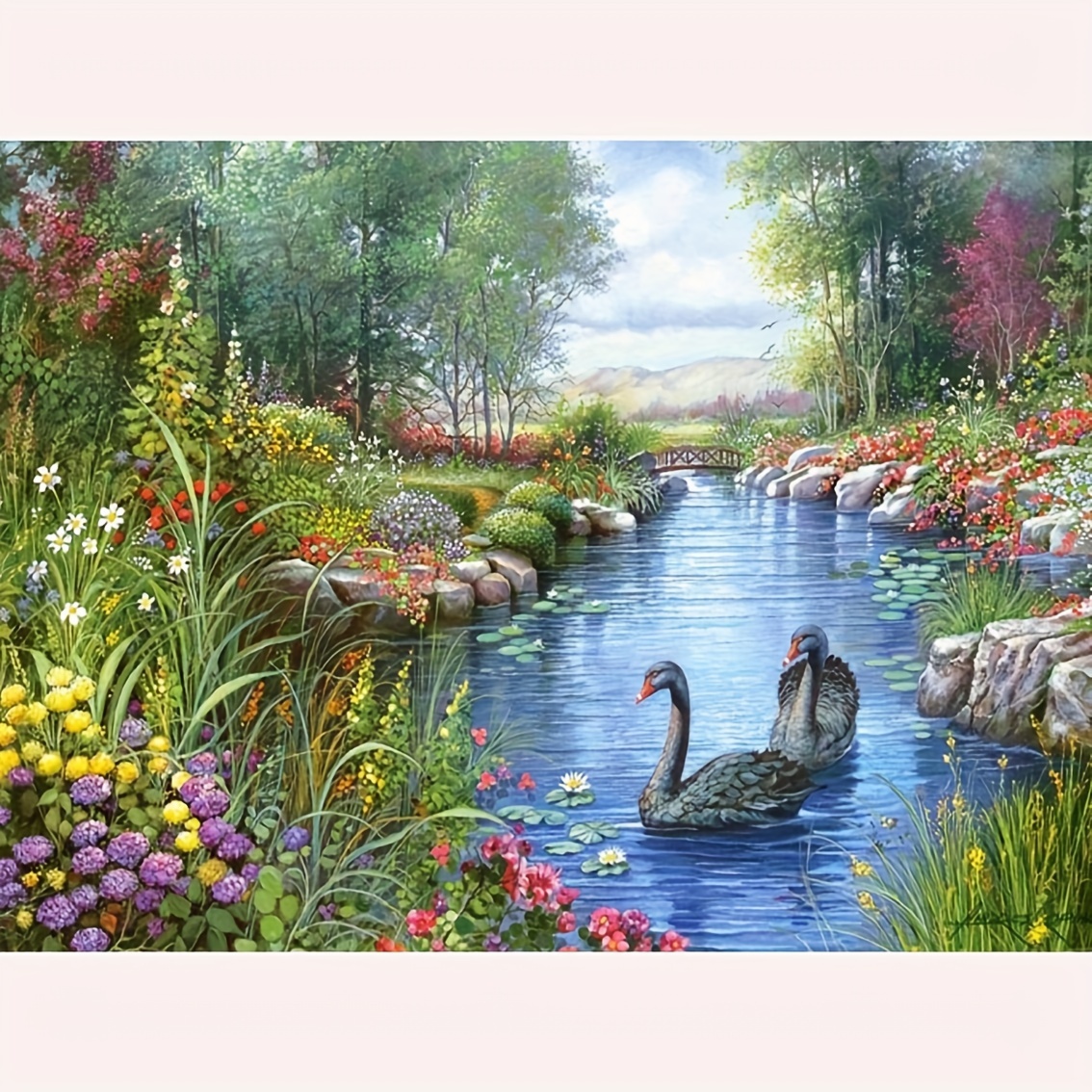 

Swan Lake 5d Diy Diamond Painting Kit - Full Round Drill, Acrylic Craft Set For Beginners, Perfect Home & Wall Decor Gift, 11.8x15.7 Inches