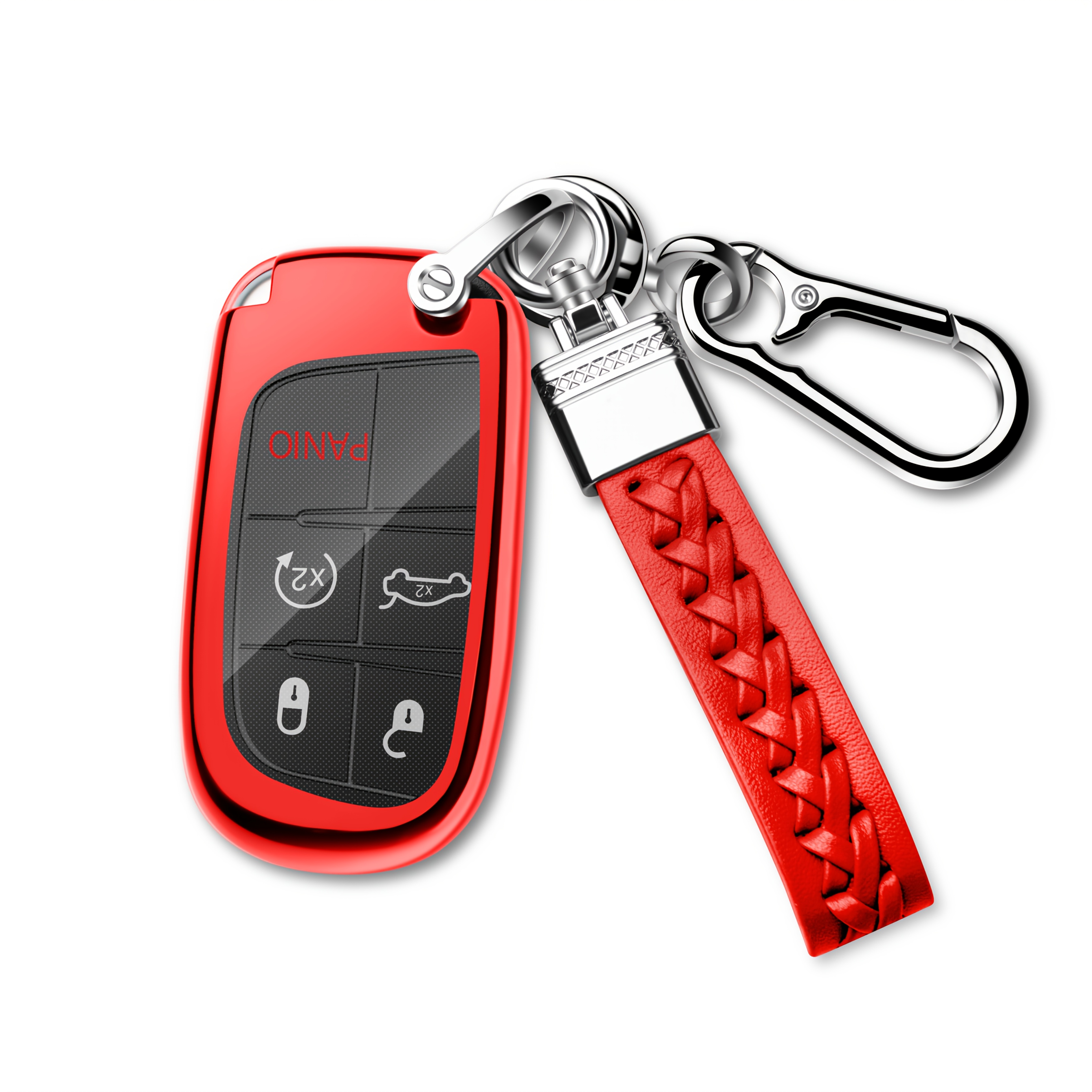 TEMU For Key Fob Cover With Keychain, Soft Tpu Protection Key Case Protector For For , For Grand, For 200 300, For Challenger, For Durango, For Journey, For Dart For Fiat 3/4/5 Buttons Smart Key