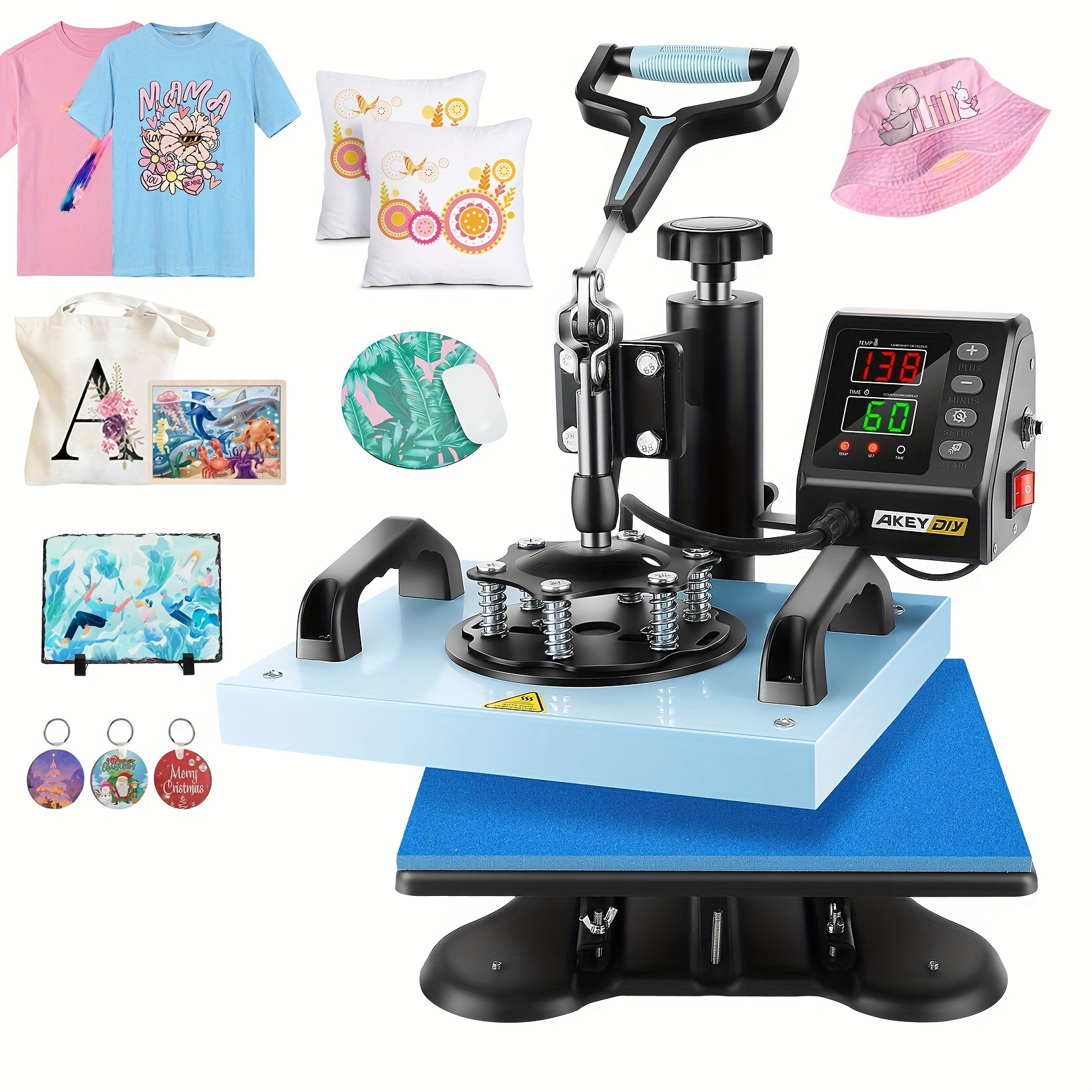 

Heat Press, 12x10in Heat Press Machine, Clamshell Sublimation Transfer Printer -up, Digital Precise Temperature Control, Vinyl Heat Press For T-shirts Bags Garments Mats Puzzles