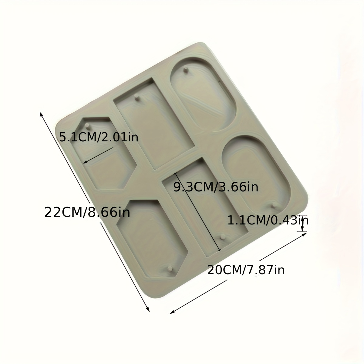 TEMU 1pc Creative Wax Sheet, Wax Label, Silicone Mold, 2 Square, 2 Oval, 2 Rhombus Casting Molds, Diy Gypsum Making Accessories