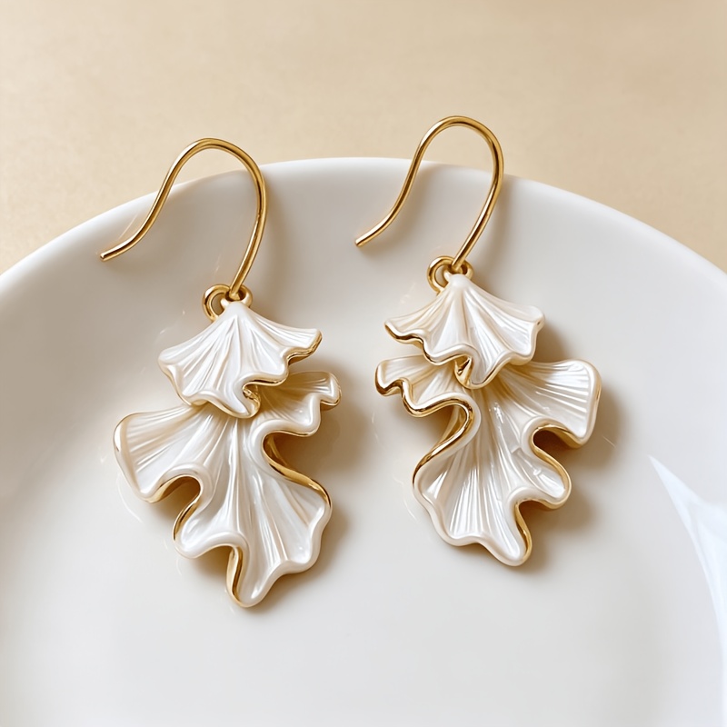 TEMU 1 Par de Diseños Minimalistas de Falda con Esmalte y Goteo de Aceite con un de . Aretes con un Elegante y Son Adecuados para el Ropa Casual