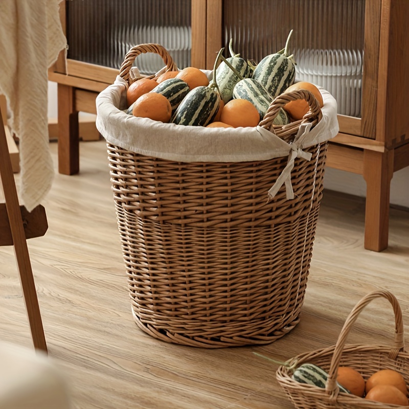 lodge style wicker laundry basket linen cover Temu United Kingdom