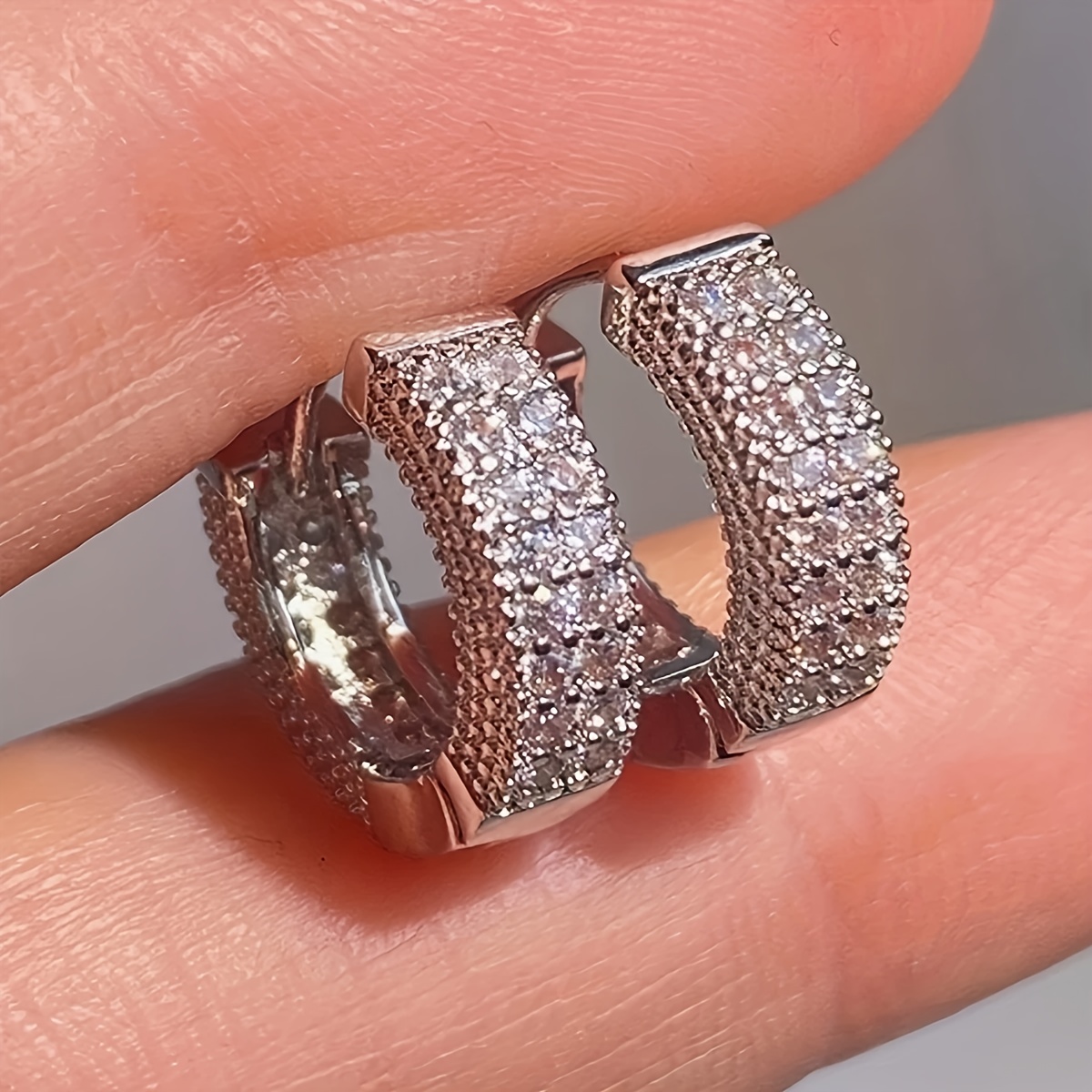 2pcs Boho Hoop Earrings for Women — Hypoallergenic Zirconia Inlay