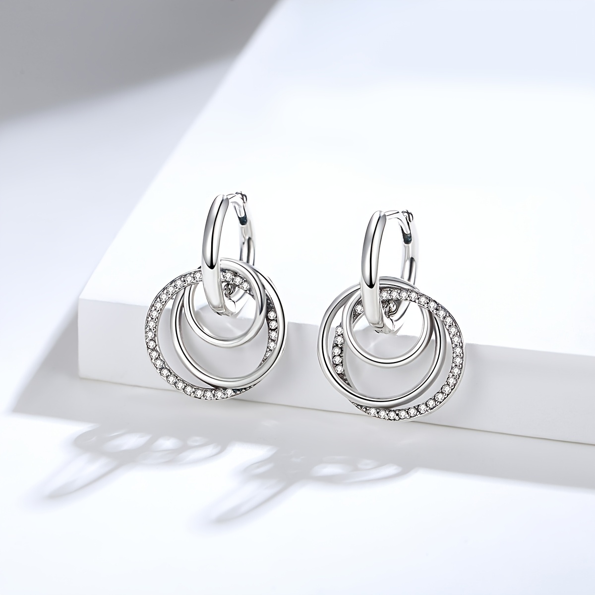 Women's 925 Sterling Silver Low-Hypoallergenic Hoop Drop Earrings