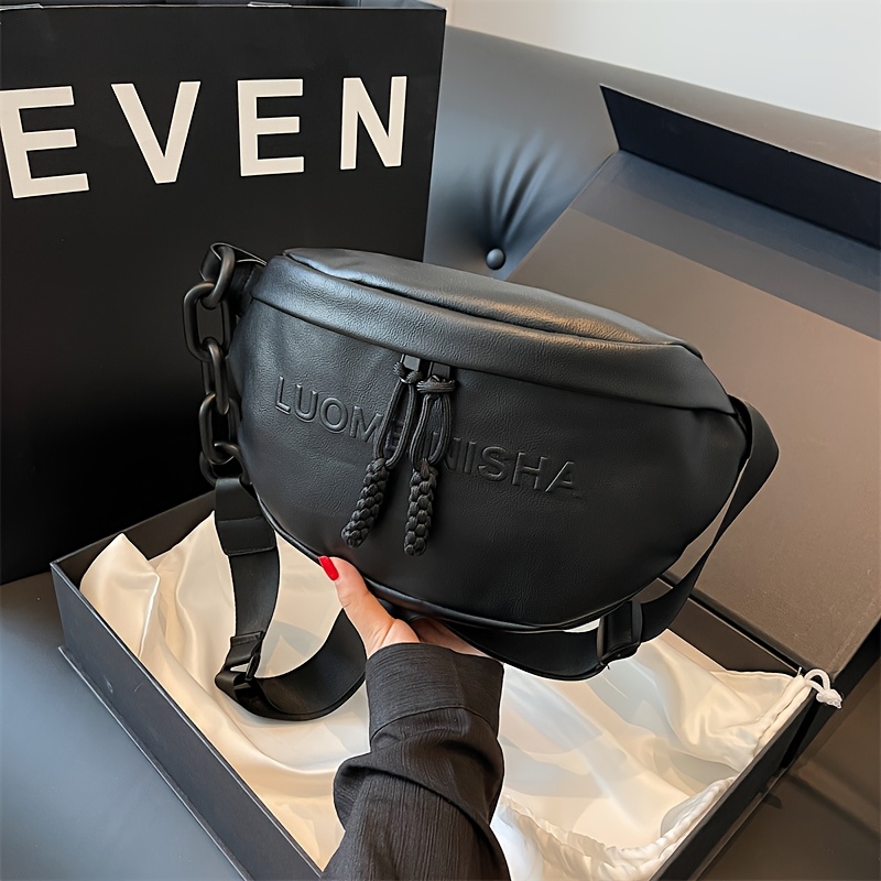 1pc Fashionable New Solid Color Pu Material Off-shoulder Bag, Commuting Outing Vacation Play Festive Gift Easy Elegant Large Capacity Versatile Women's Shoulder Body Bag