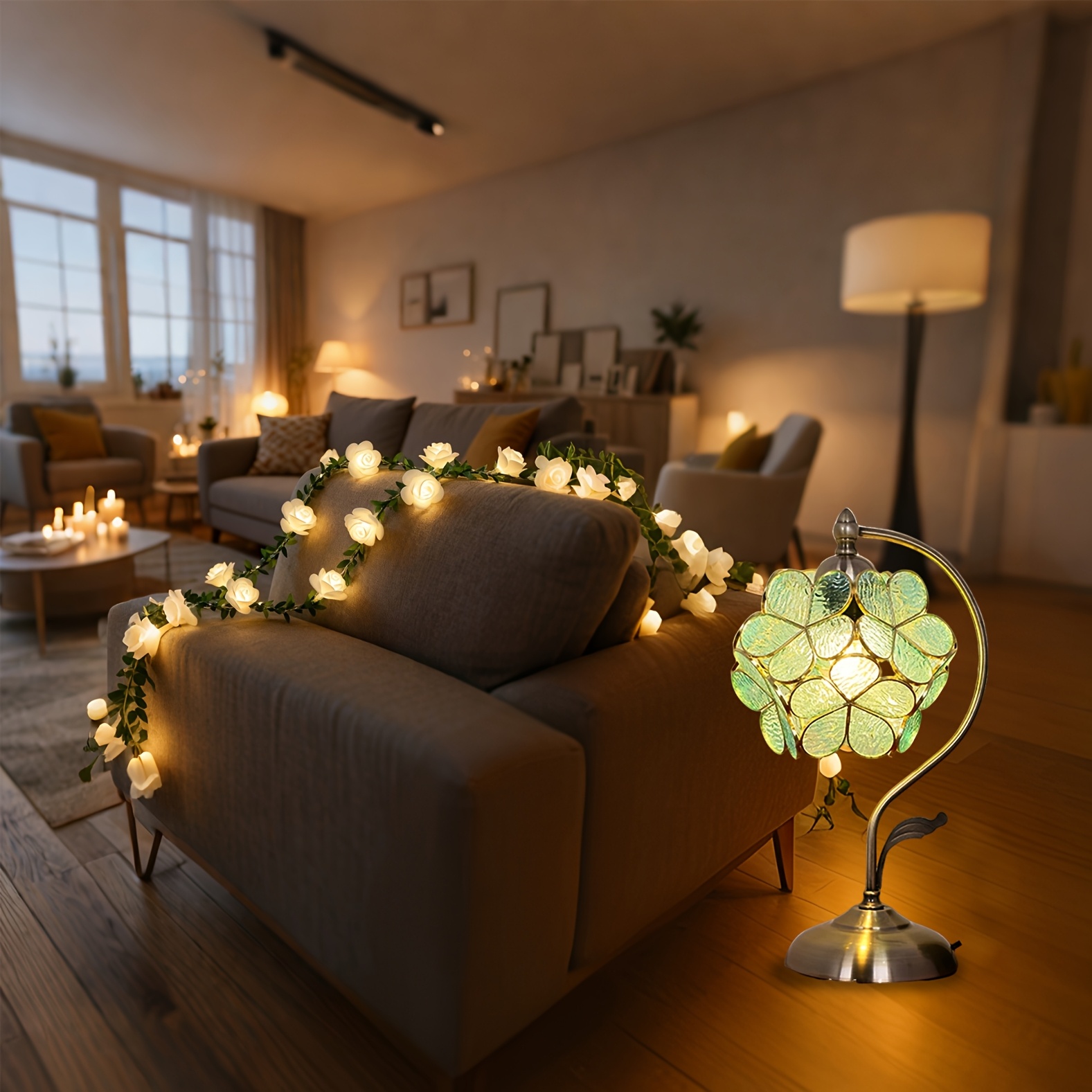 1pc Artificial Rose String Lights, Led Battery-powered Fairy Lights, Warm White String Lights For Indoor Parties, Weddings, Birthdays, And Decorations (batteries Not Included) Halloween