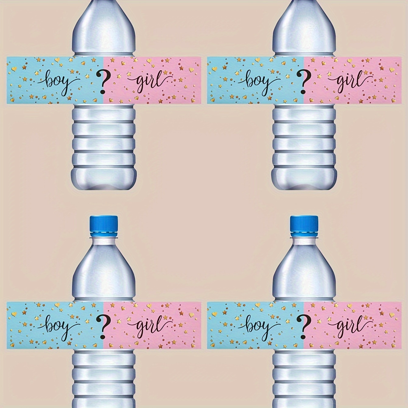 Water Bottle Labels Gender Reveal Waterproof Water Bottle - Temu