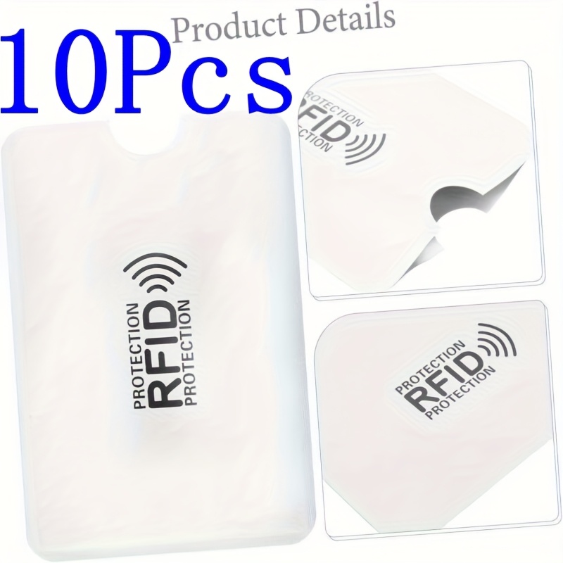 Image of 1/5/10//50pcs Rfid Card Holder, Rfid Blocking Sleeves High Quality Credit Card Sleeves Set Rfid Card Protector Portable Durable Rfid Card Sleeves For Women Men Wallet(silvery)