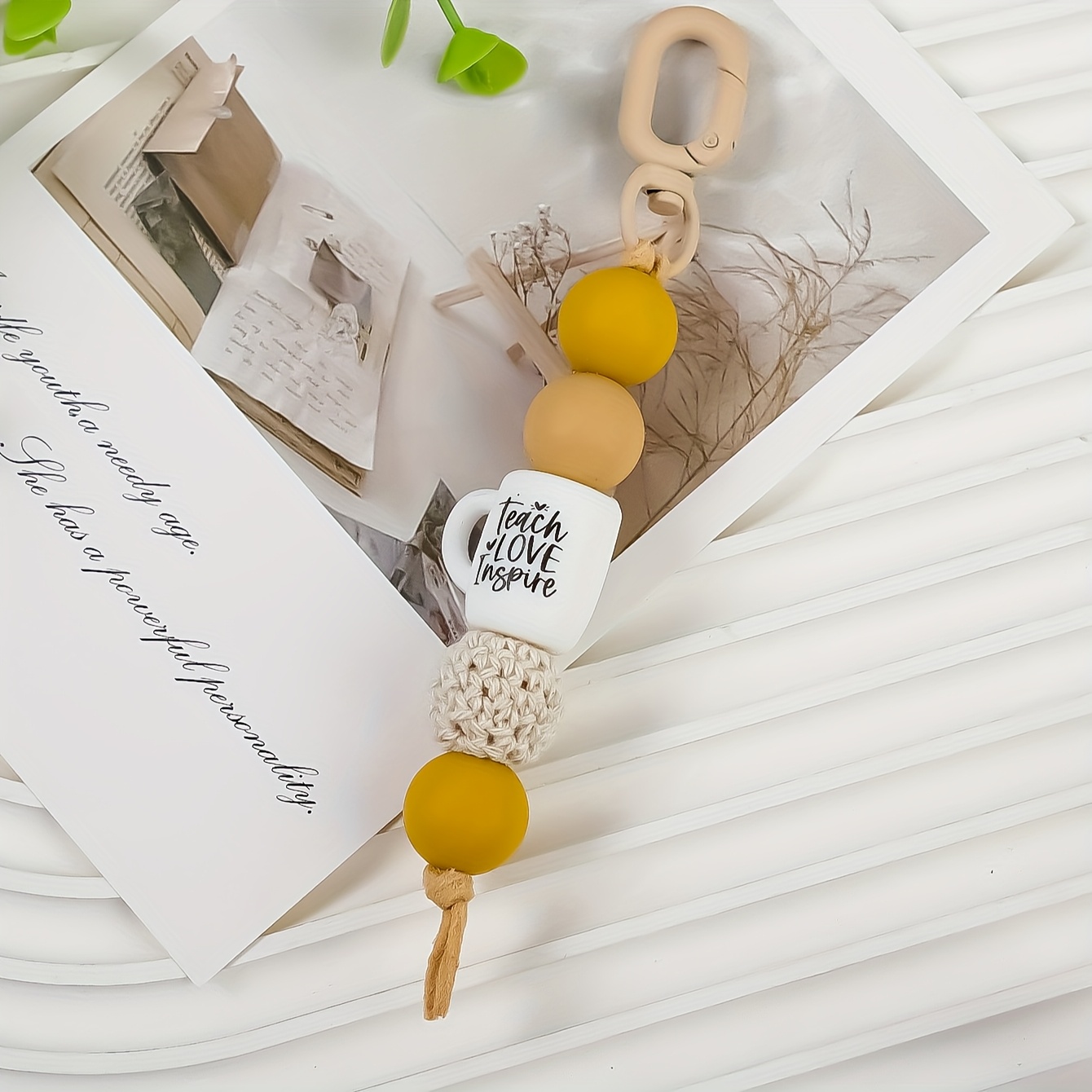 TEMU Portachiavi a perline per degli Insegnanti, accessorio per borsa, portachiavi per auto, regalo per e degli Insegnanti e il a scuola