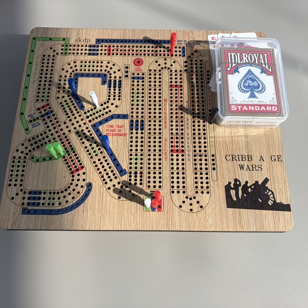 Wooden Cribbage Board Game for Family Night
