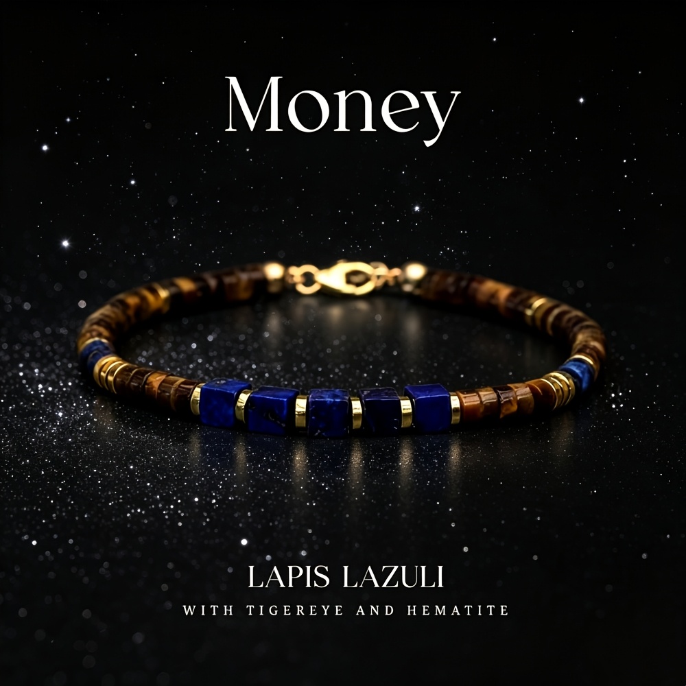 TEMU Bracelet de perles -/œil de tigre/hématite style Argent & Loisirs pour femme et homme, attire , l'abondance et , adapté à un port