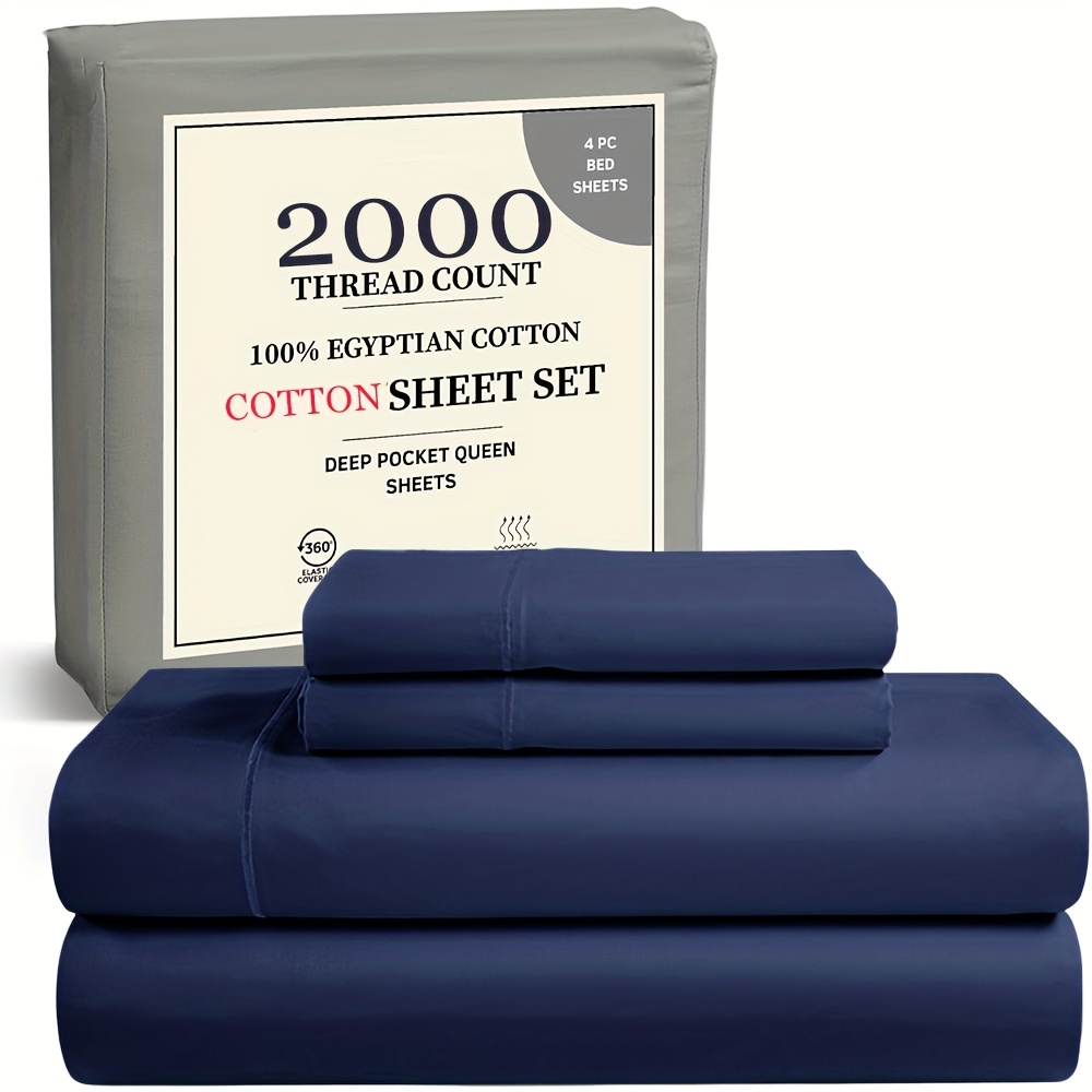 TEMU Queen Size Bed Set Made Of 4pcs Of Sheets, Featuring Deep Pockets And A Luxurious 2000 . Soft, Breathable, And Cool White Bedding Sheets Are