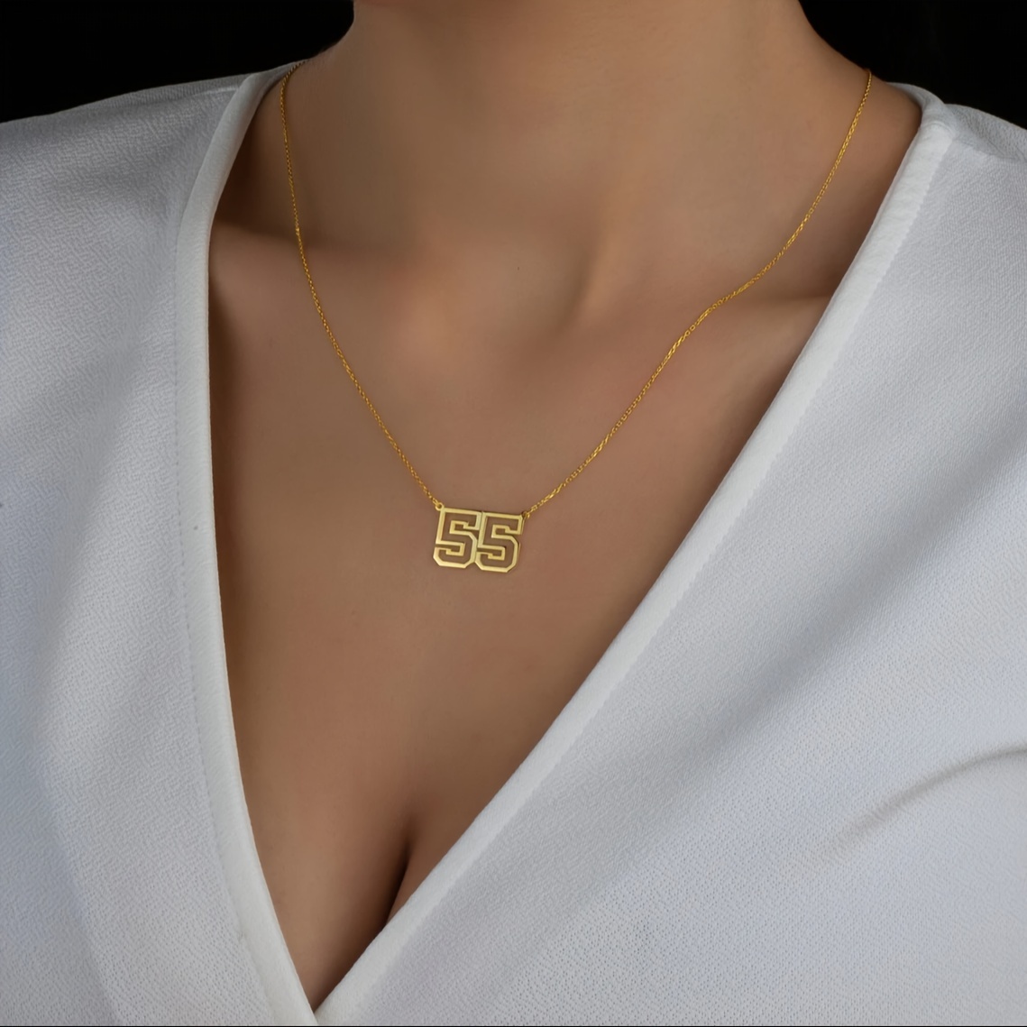 Custom Lucky Number Necklace, Minimalist Design
