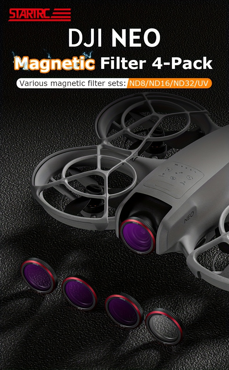 dji neo 4 pack camera lens filters set uv nd8 16 32 polarizing reducing accessory kit optical glass waterproof photography equipment details 0
