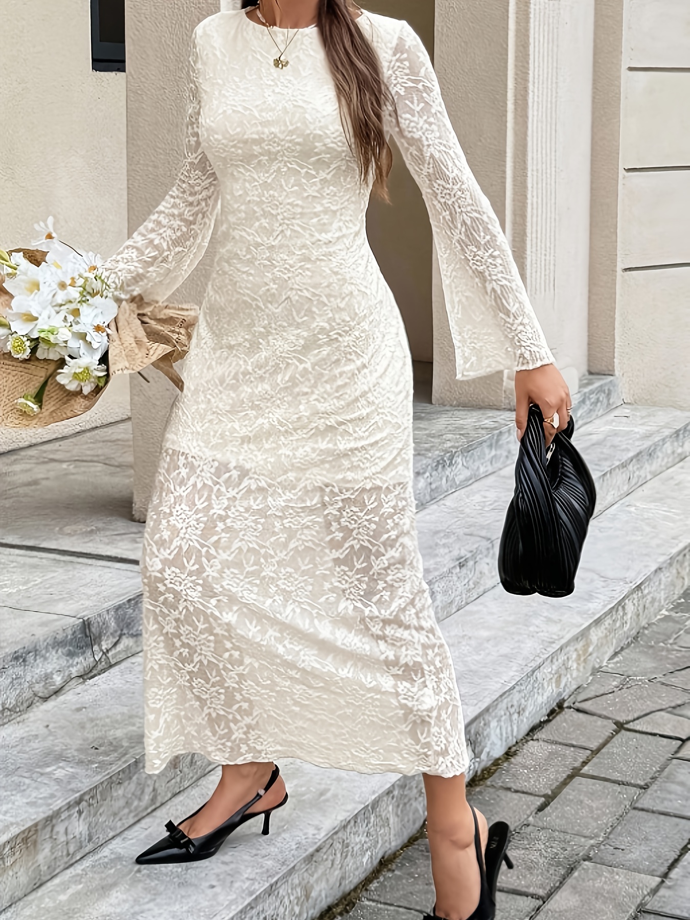 black elegant dress long sleeve Tuxedo Mermaid Gown With Long Sleeves In Black, Black / Regular / 20 main image 1