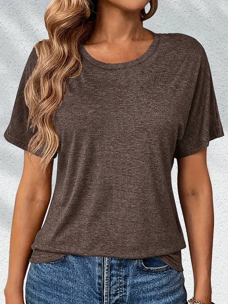 Women's Casual Crew Neck Short Sleeve T-Shirt - Lightweight & Soft (A New Day)