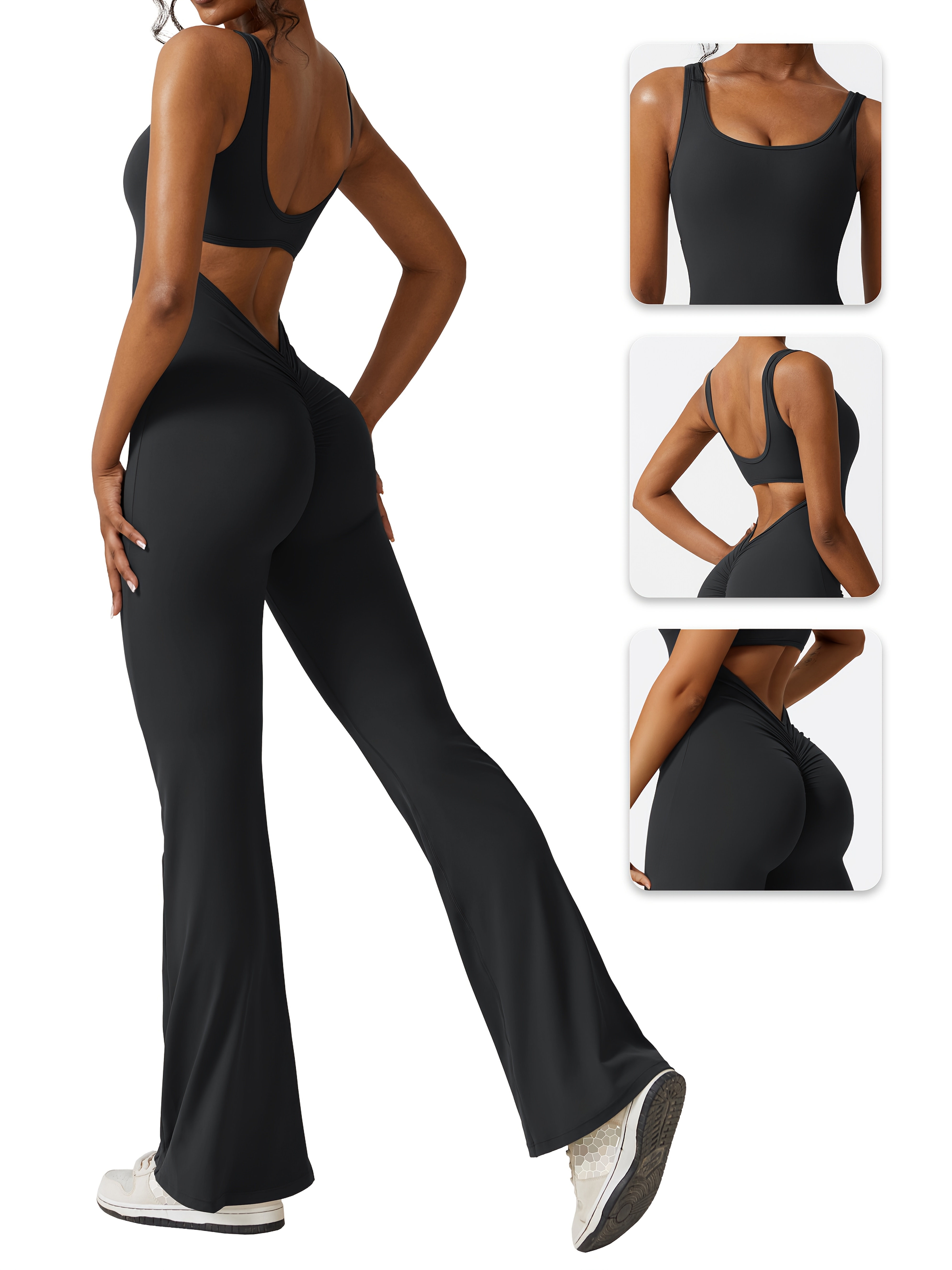 Combinaison Short Scrunch Sans Couture à Col Haut Pour Femme