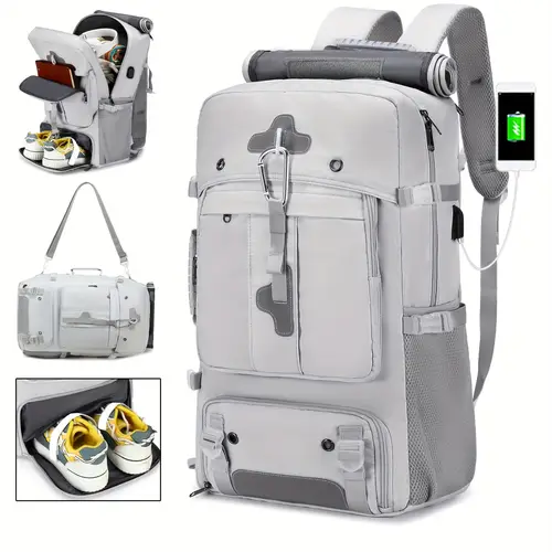 a travel backpack for 17 3 inch laptop bag for large capacity travel luggage bag with a shoe compartment that into a shoulder bag on one shoulder or shoulders
