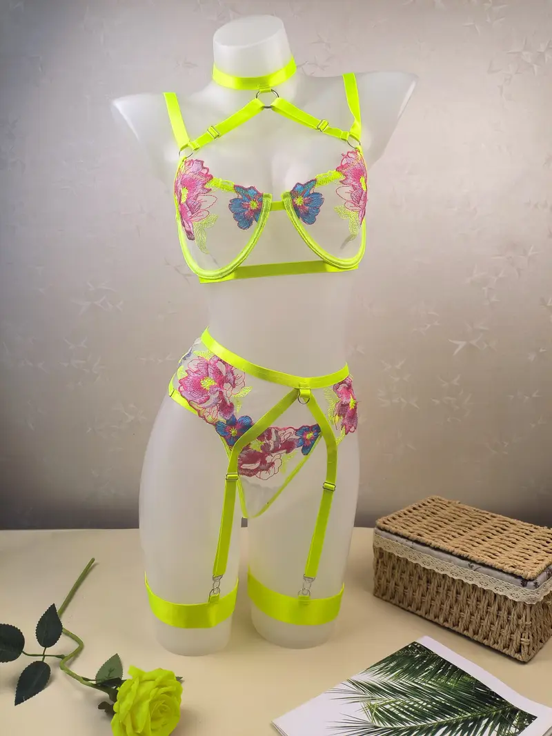 womens lingerie set garter belt underwire floral - Temu womens lingerie set garter belt underwire floral - Temu