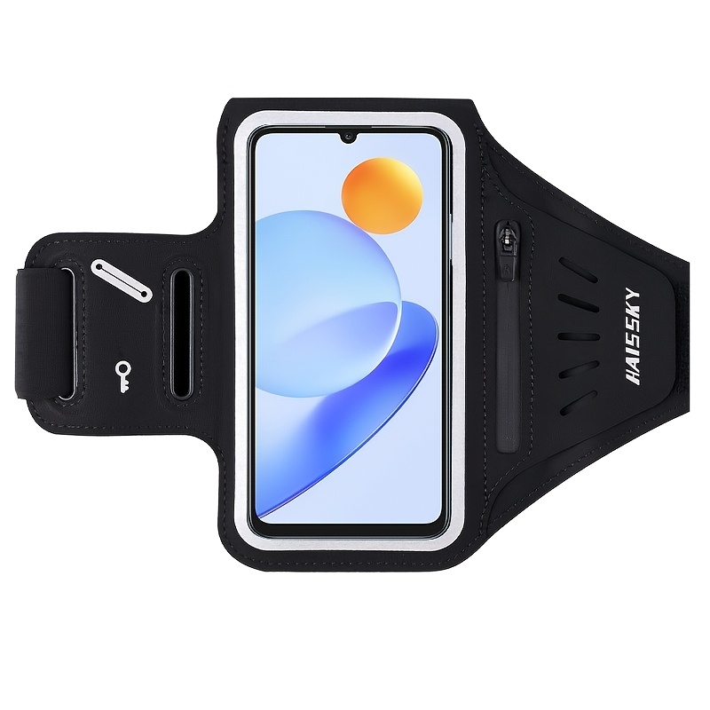 TEMU 1pc Zipper Pocket Running Sports Armband For Iphone 17 16 15 Pro Max Women Outdoor Workout Arm Pouch